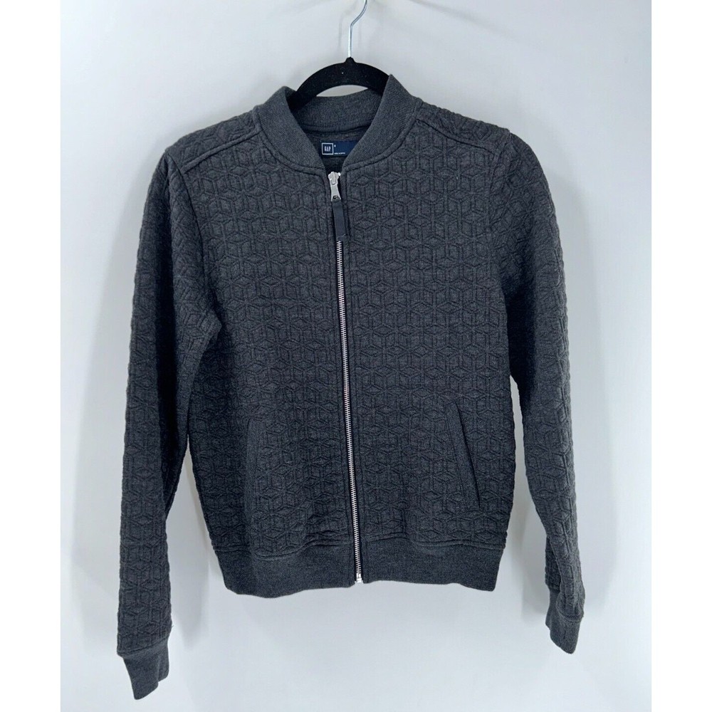 Women's Gap Jacquard Bomber Heather Grey Jacket Size S